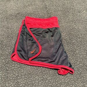 Nike Black and Red Athletic Mesh Shorts